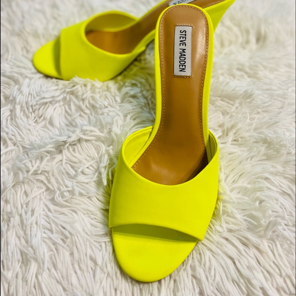 Steve Madden Neon Yellow Stiletto Sandals